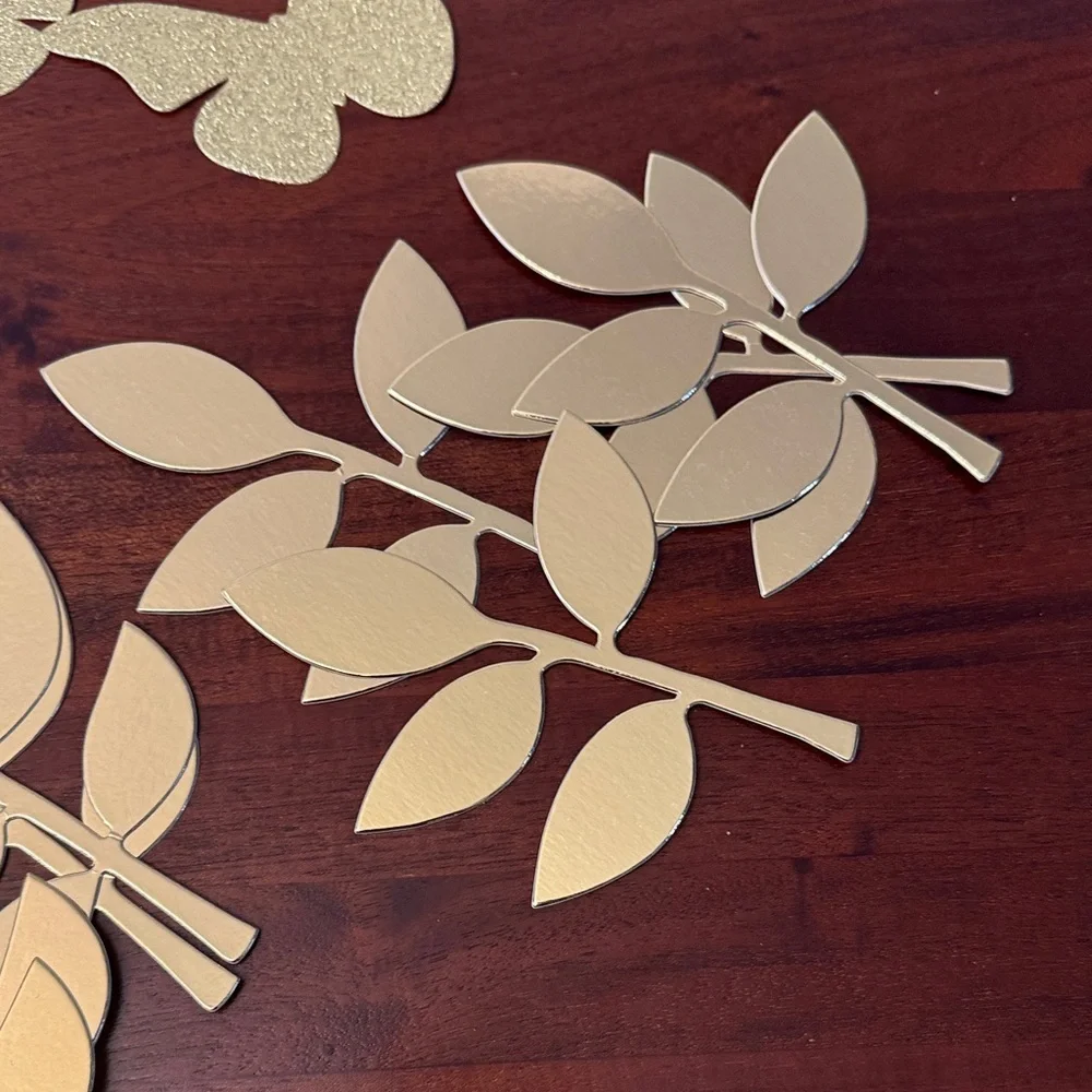 Gold Leaf and Butterfly Wall Decoration New